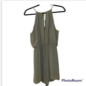 olive/sage green romper/jumpsuit from Lush.